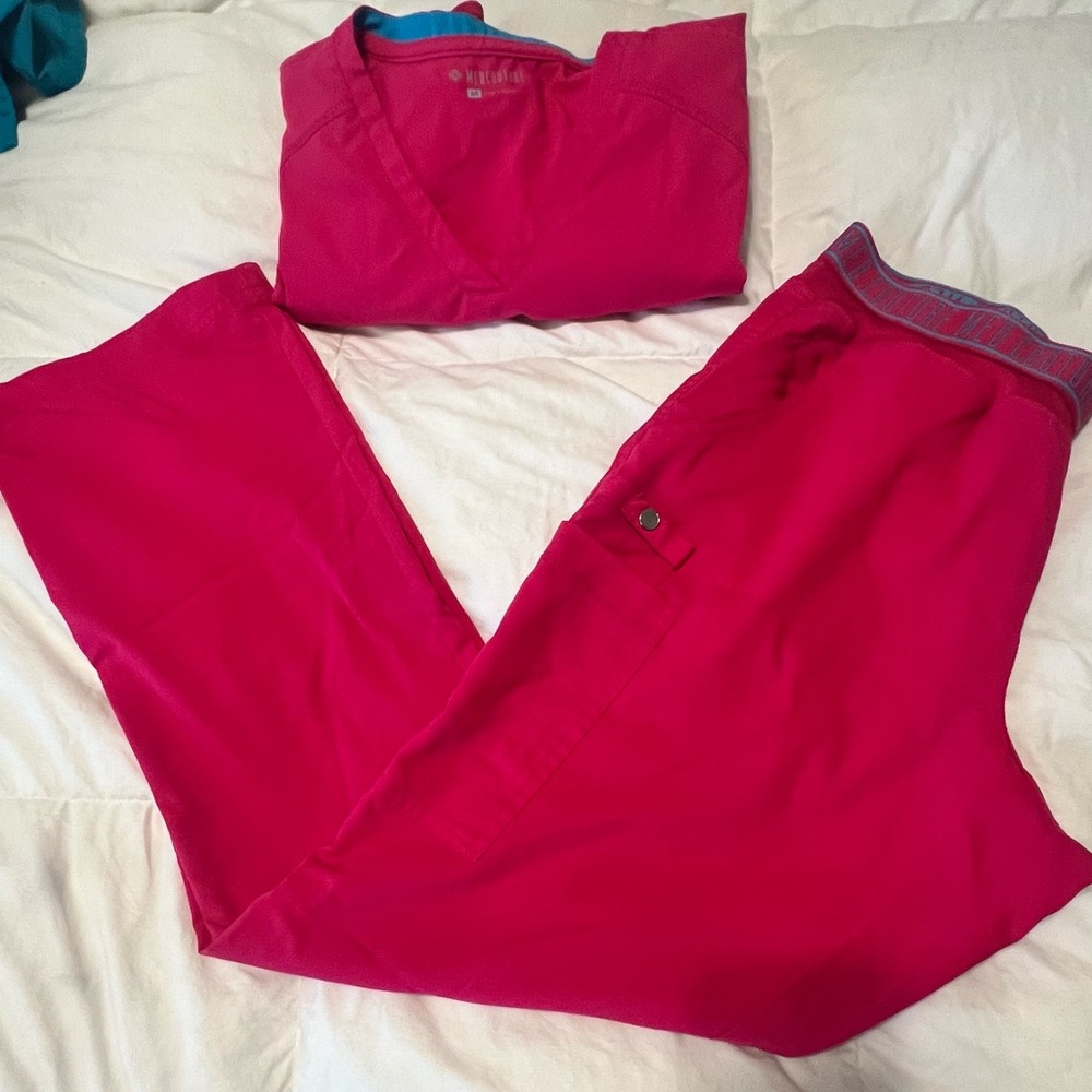 Med Couture Vibrant Pink Scrub Set